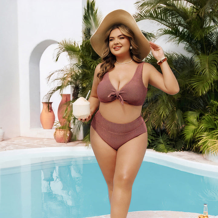 Bikini Taille Haute Nœud Frontal Maintien Renforcé
