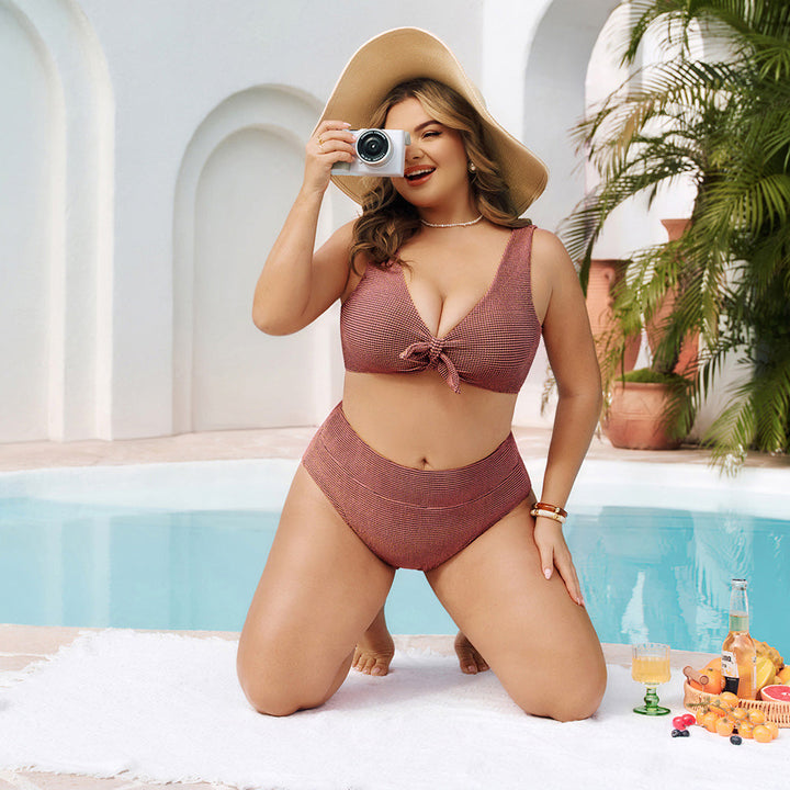 Bikini Taille Haute Nœud Frontal Maintien Renforcé