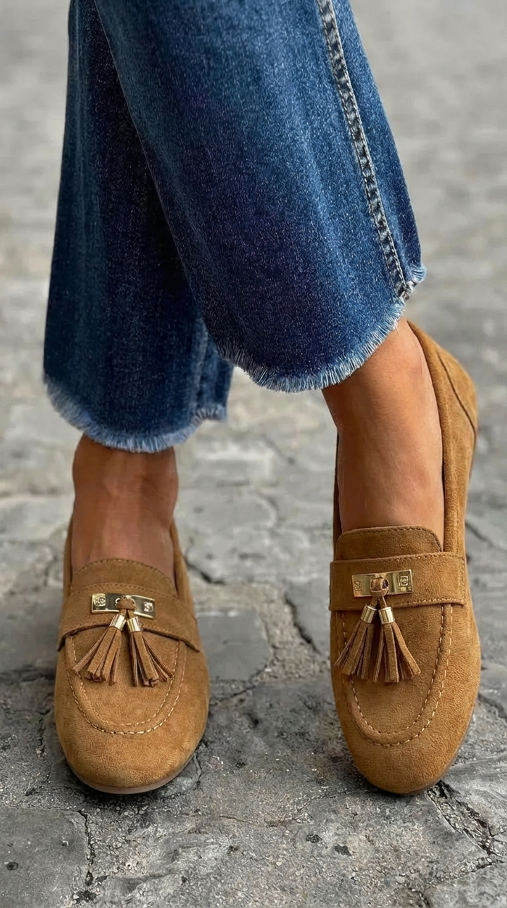 Racheli™ | Mocassin à pampilles en daim classique
