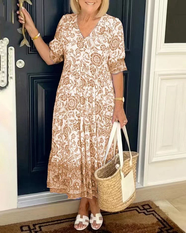 Candice | Robe Florale Élégante à Col V