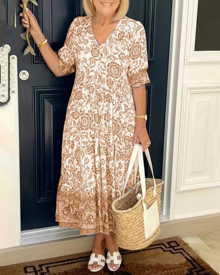Candice | Robe Florale Élégante à Col V