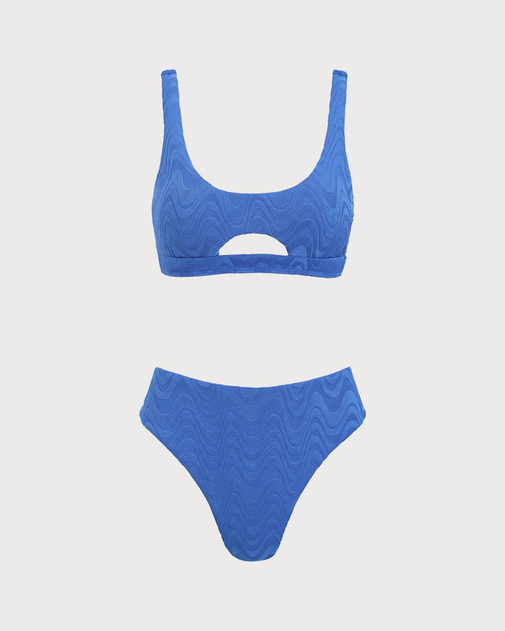 Ensemble de Bikini Texturé Couleur Bleu Royal
