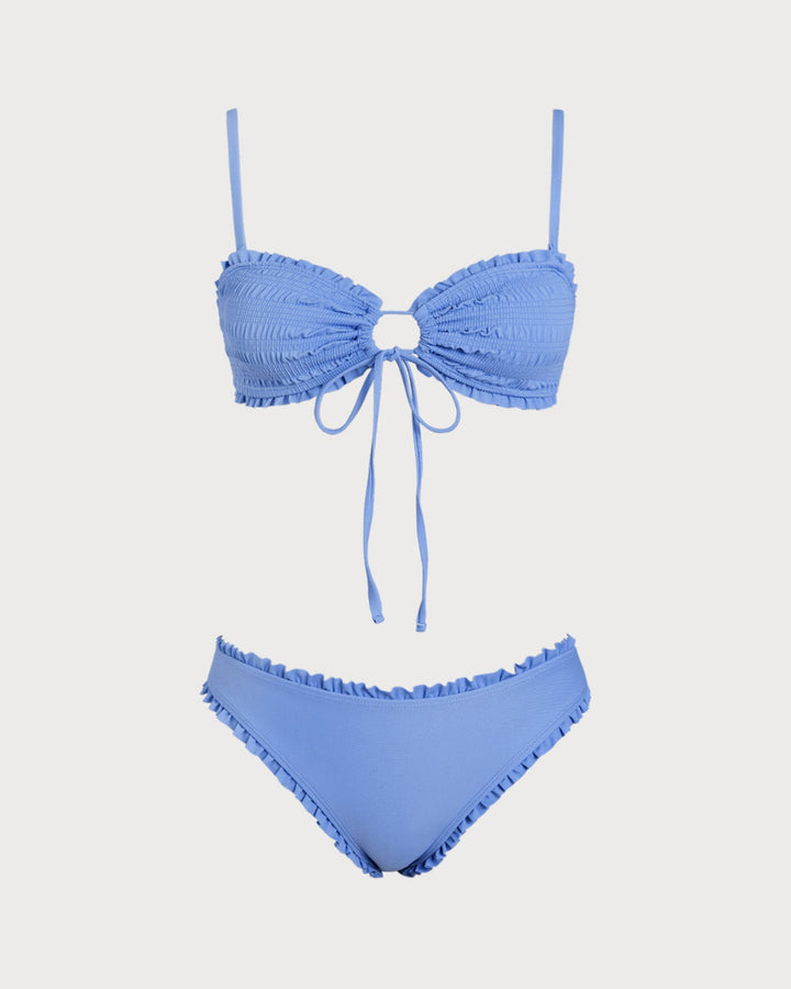 Ensemble de Bikini Ruché Bleu