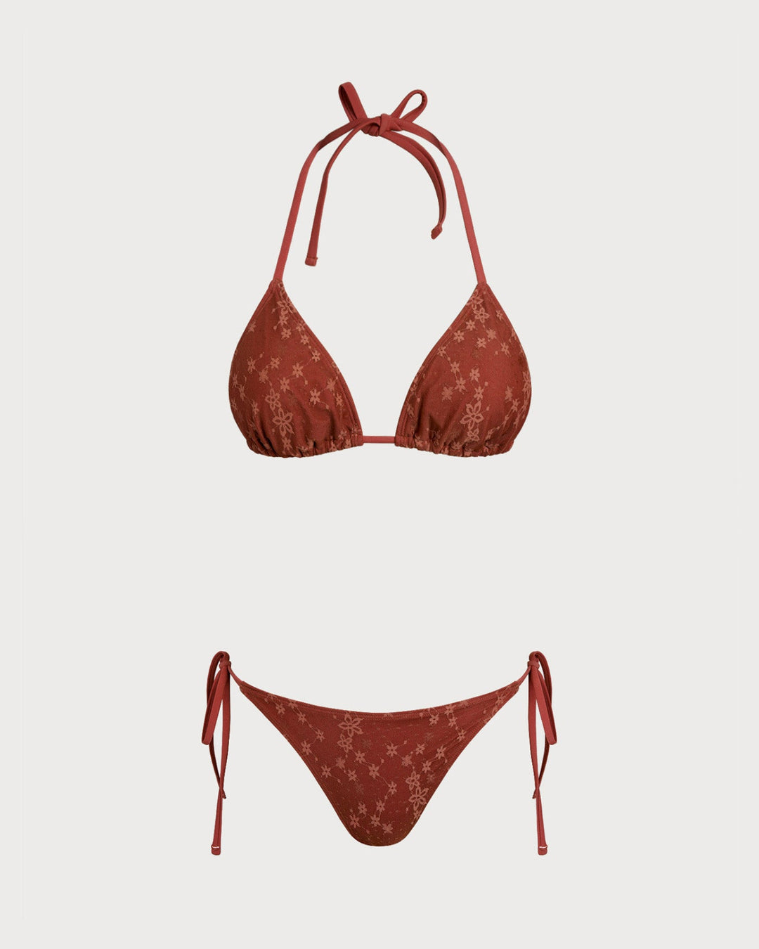 Ensemble de bikini en maille rouge à dos nu