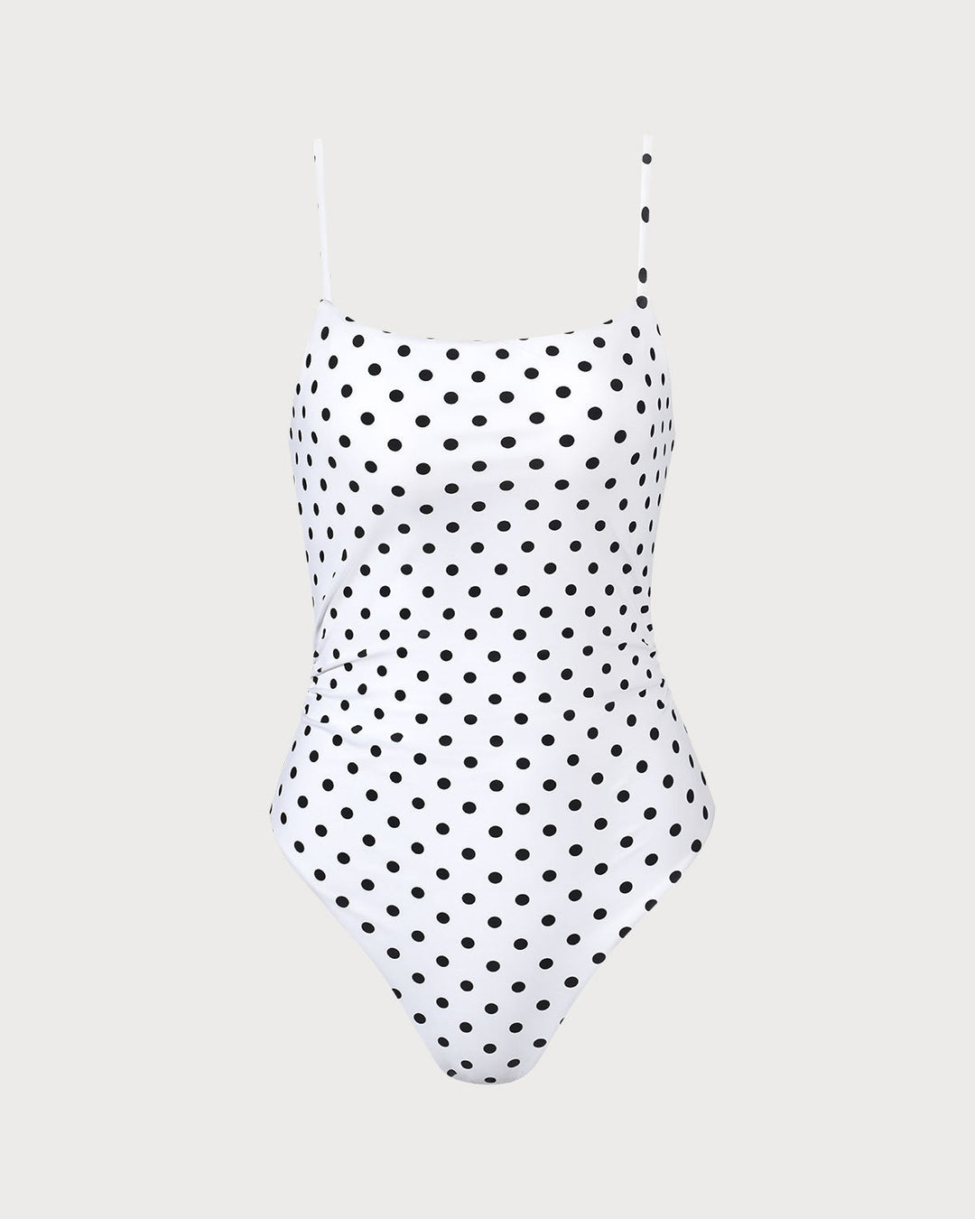 Maillot de Bain Une Pièce Dos Nu à Pois Blancs