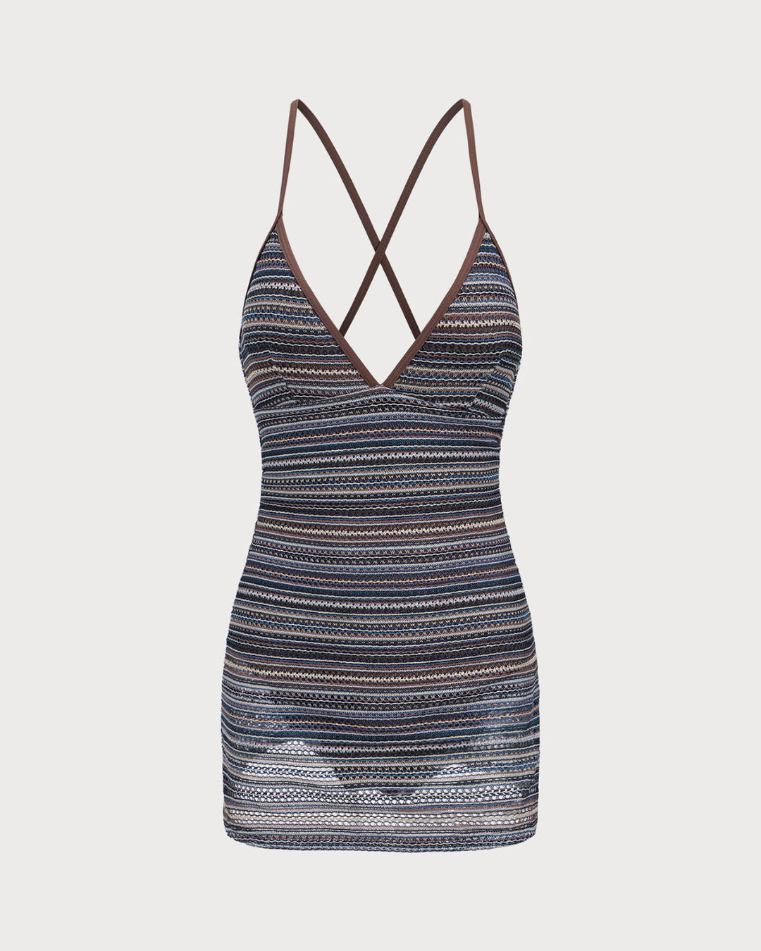 Maillot de bain une pièce dos nu rayé