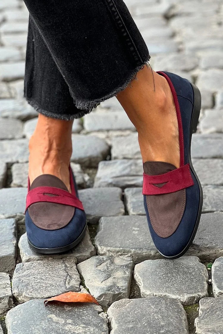 Nahal™ | Mocassin en Suède à Blocs de Couleurs