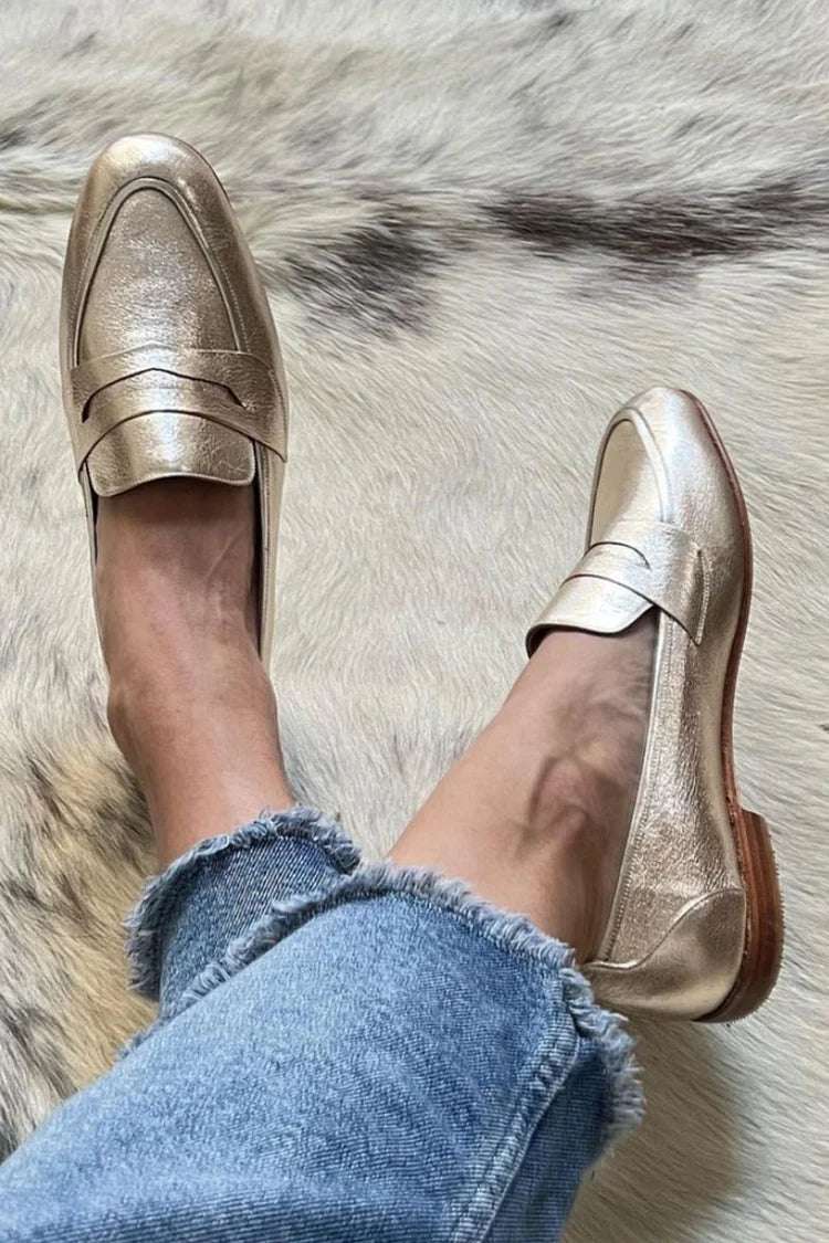 Naimah™ | Mocassin Métallique Étincelant