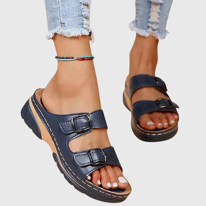Diora™ | Sandales en Cuir Orthopédiques