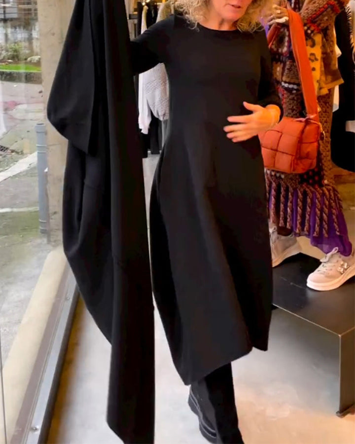 Lucas & Léa Paris - Robe midi noire à poches