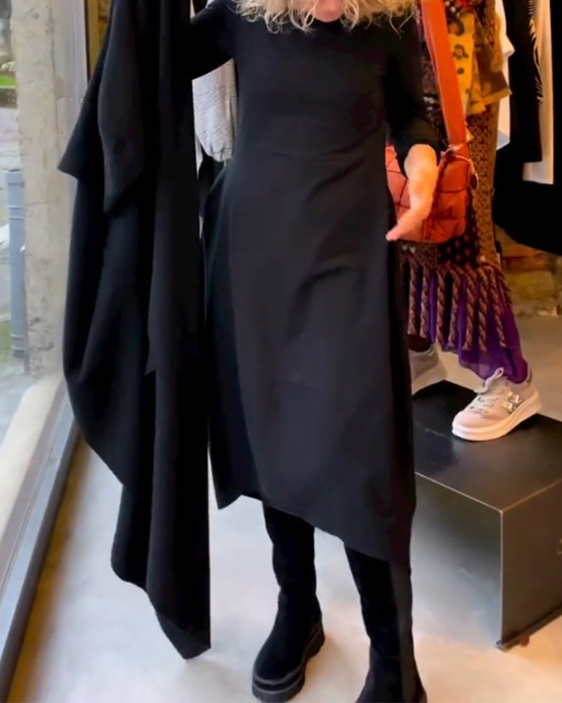 Lucas & Léa Paris - Robe midi noire à poches