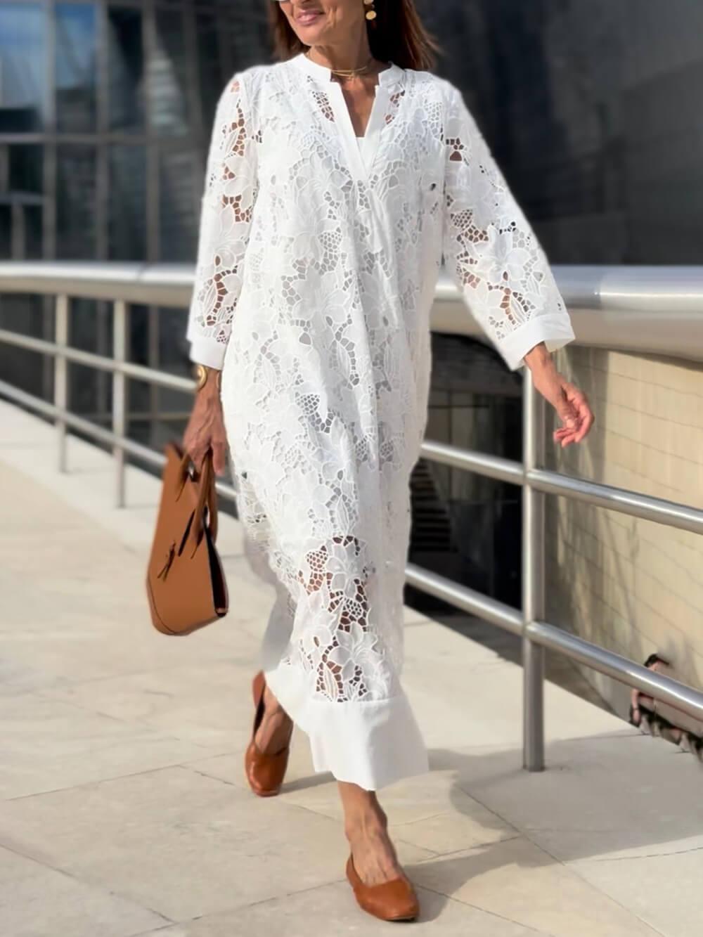 Willow | Robe Midi V-Neck Fleurs Glam de Plage