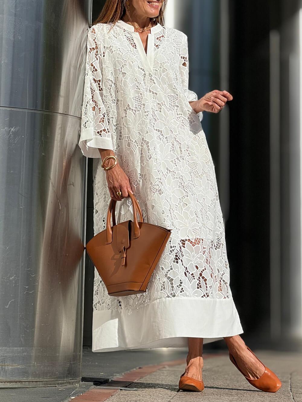 Willow | Robe Midi V-Neck Fleurs Glam de Plage