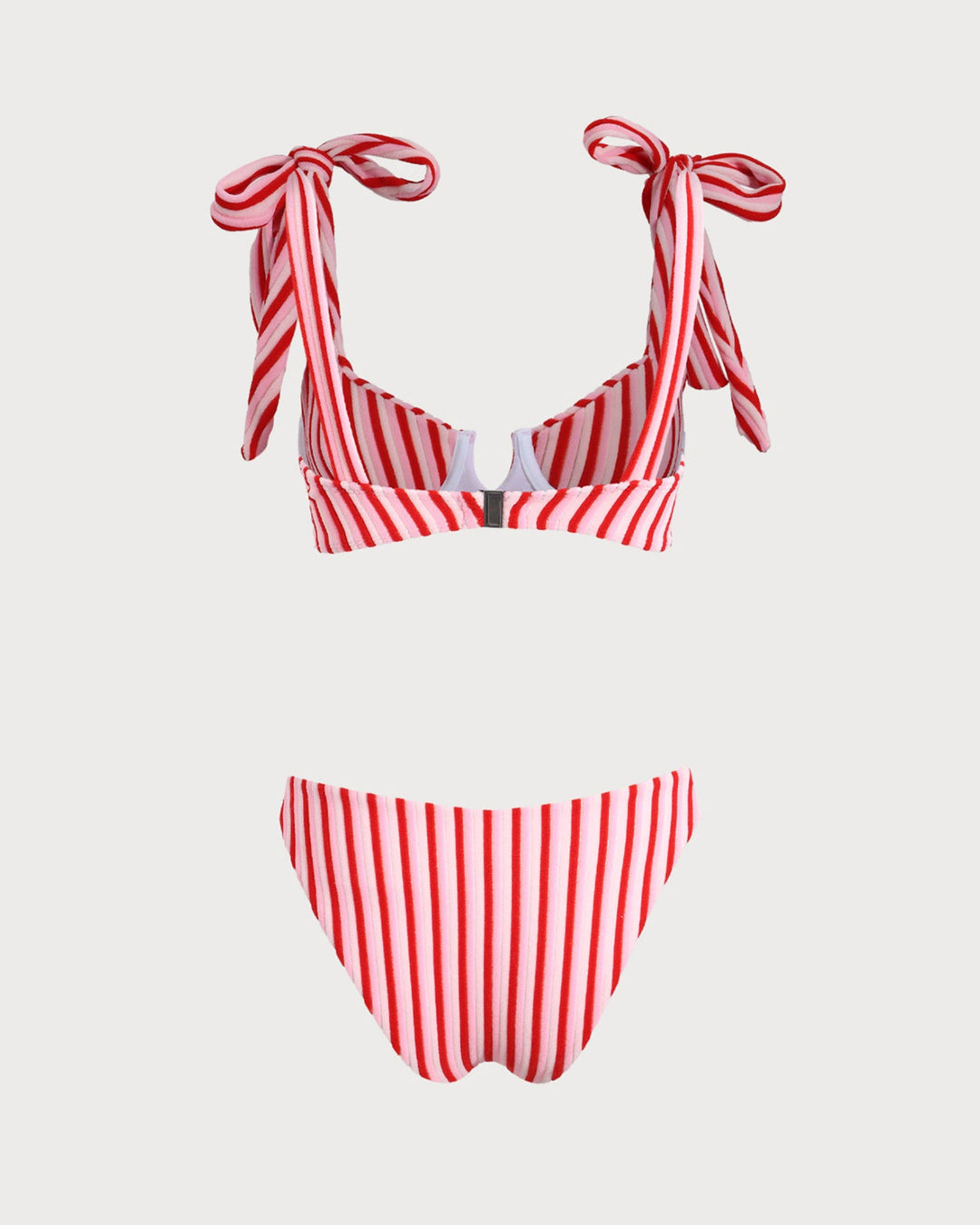 Ensemble de Bikini Rayé Rose