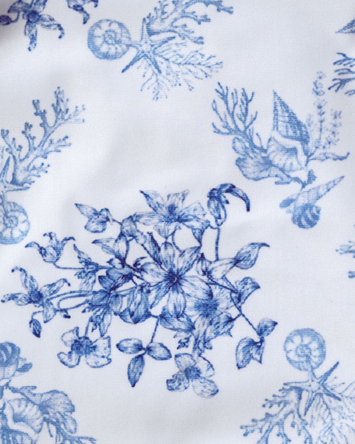Ensemble de Bikini à Foulard Floral Bleu
