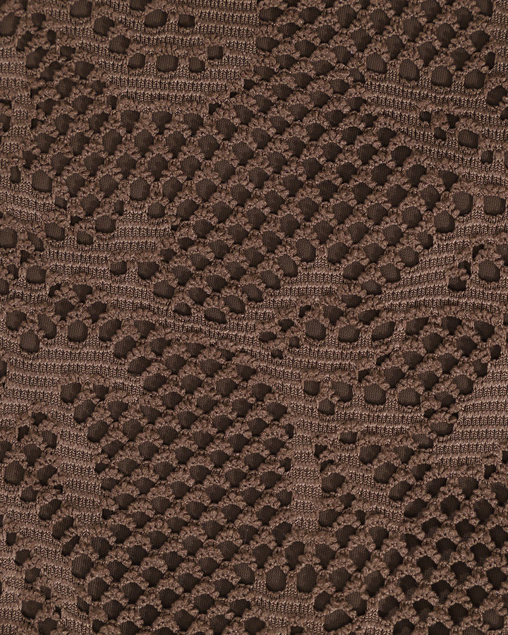 Maillot de bain halter texturé marron