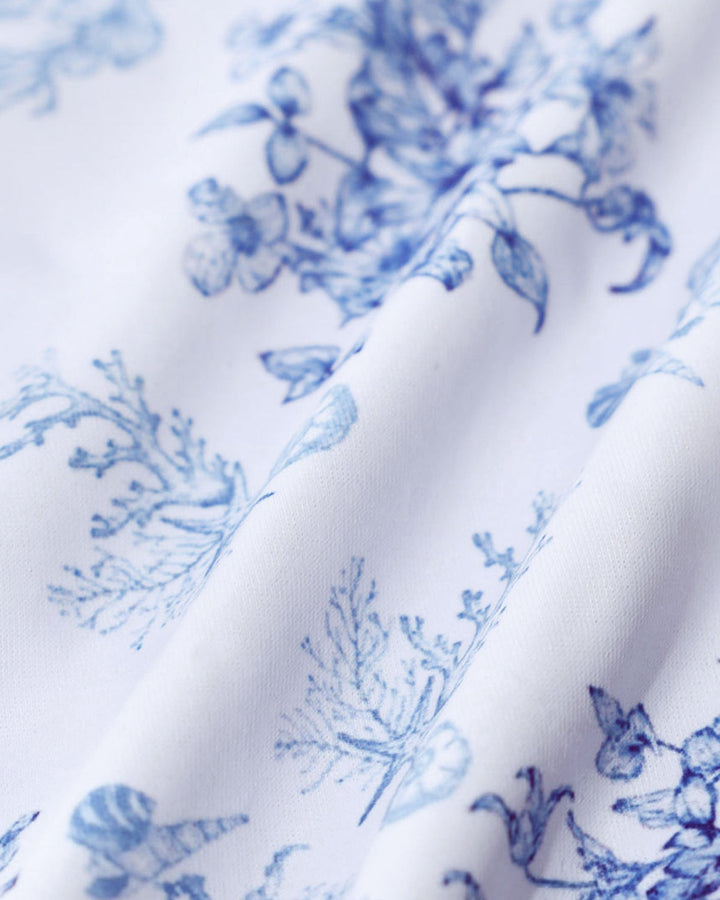 Ensemble de Bikini à Foulard Floral Bleu
