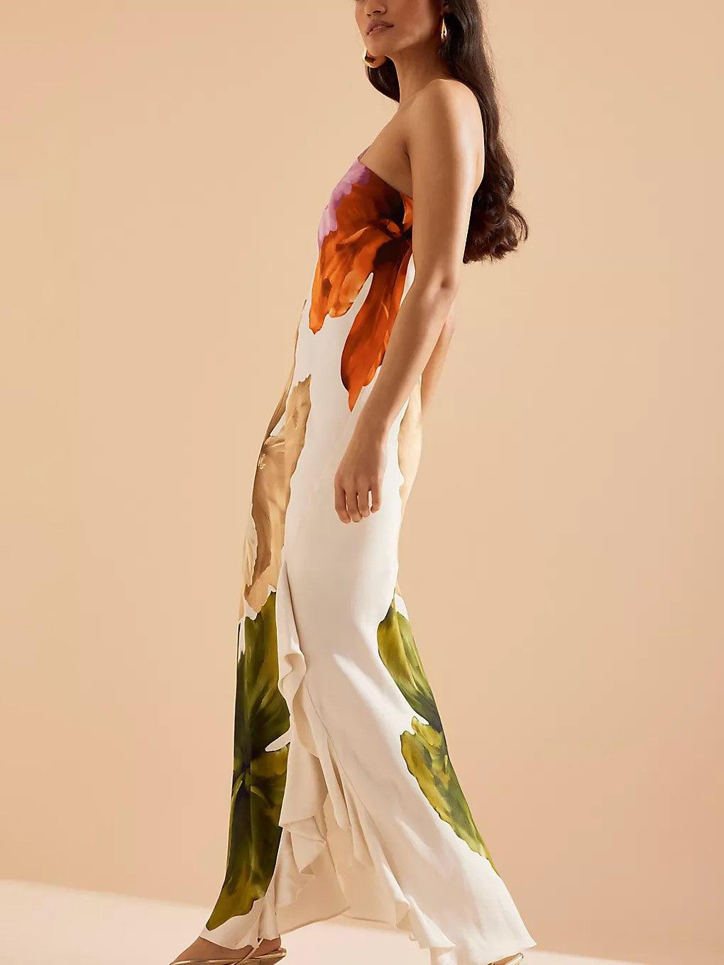 Kira | Robe Maxi ÉléGante à Imprimé Floral Une Épaule