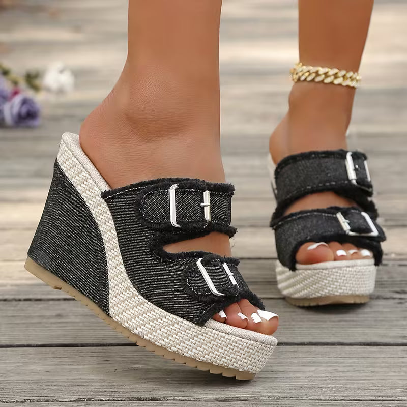 Atelier | Sandales à talon compensé Fray Edge
