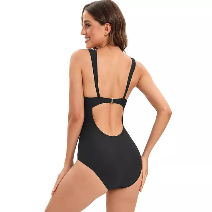 Maillot de bain décolleté en V avec détail doré