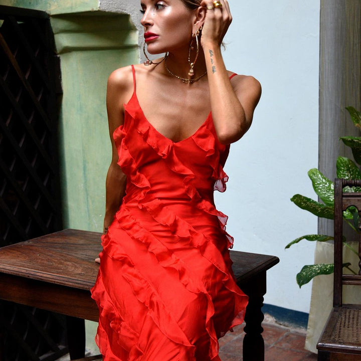 Zara - Robe Maxi Volante