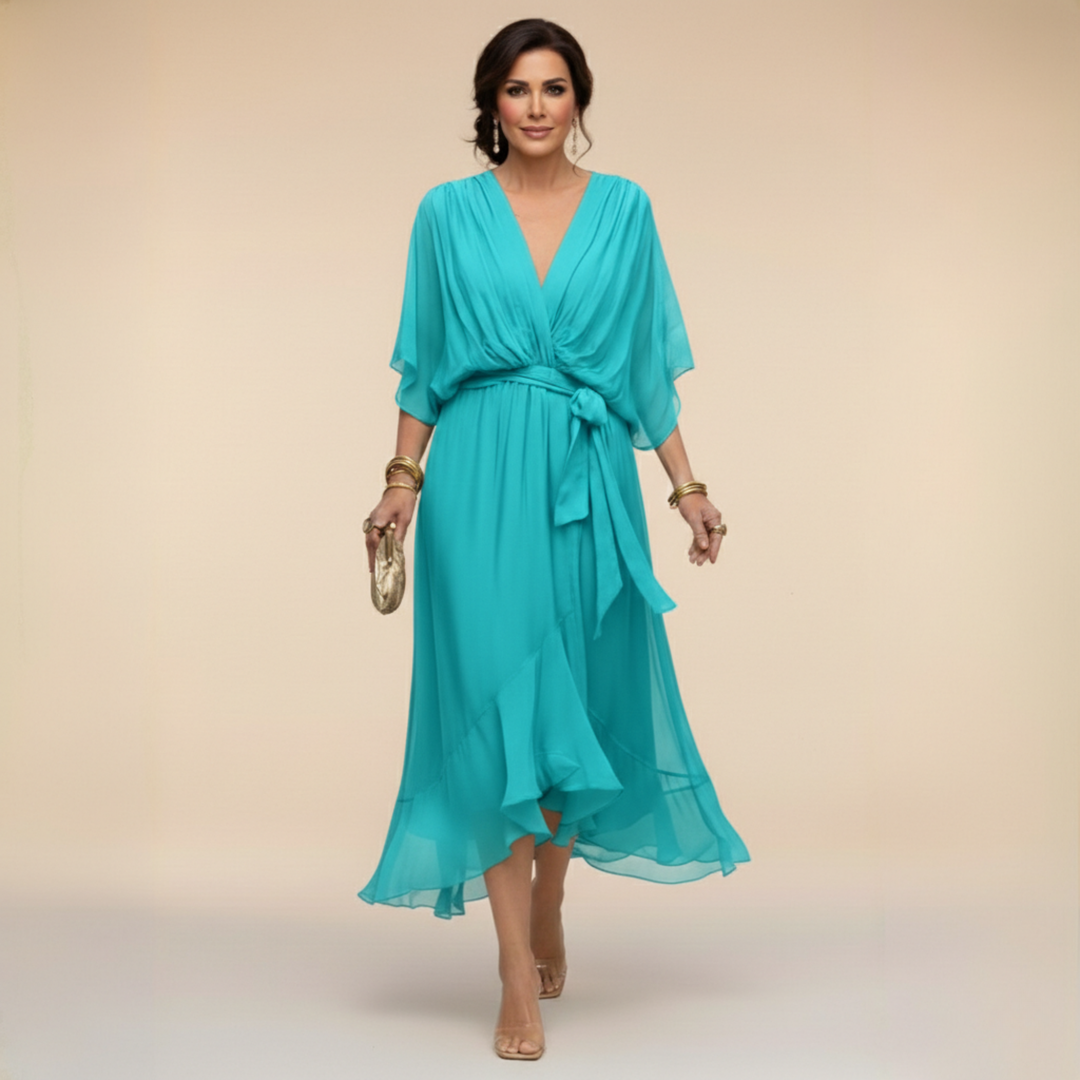 Sarah | Robe Chiffon V-Neck Sandra