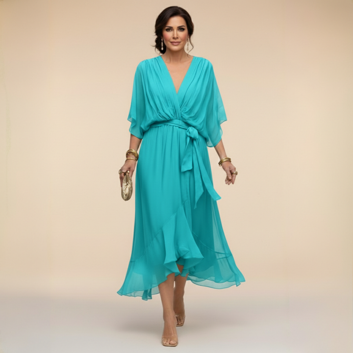 Sarah | Robe Chiffon V-Neck Sandra