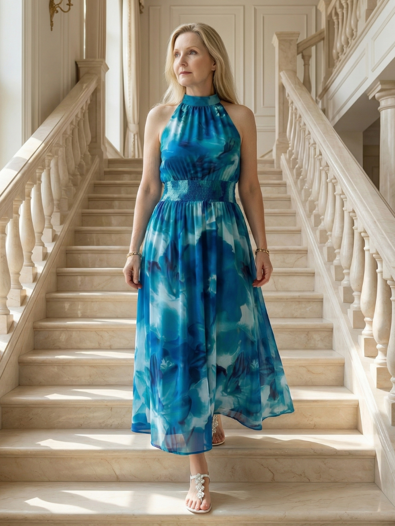 Martina | Robe midi halter