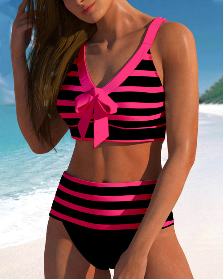 Lula® | Bikini à rayures taille haute