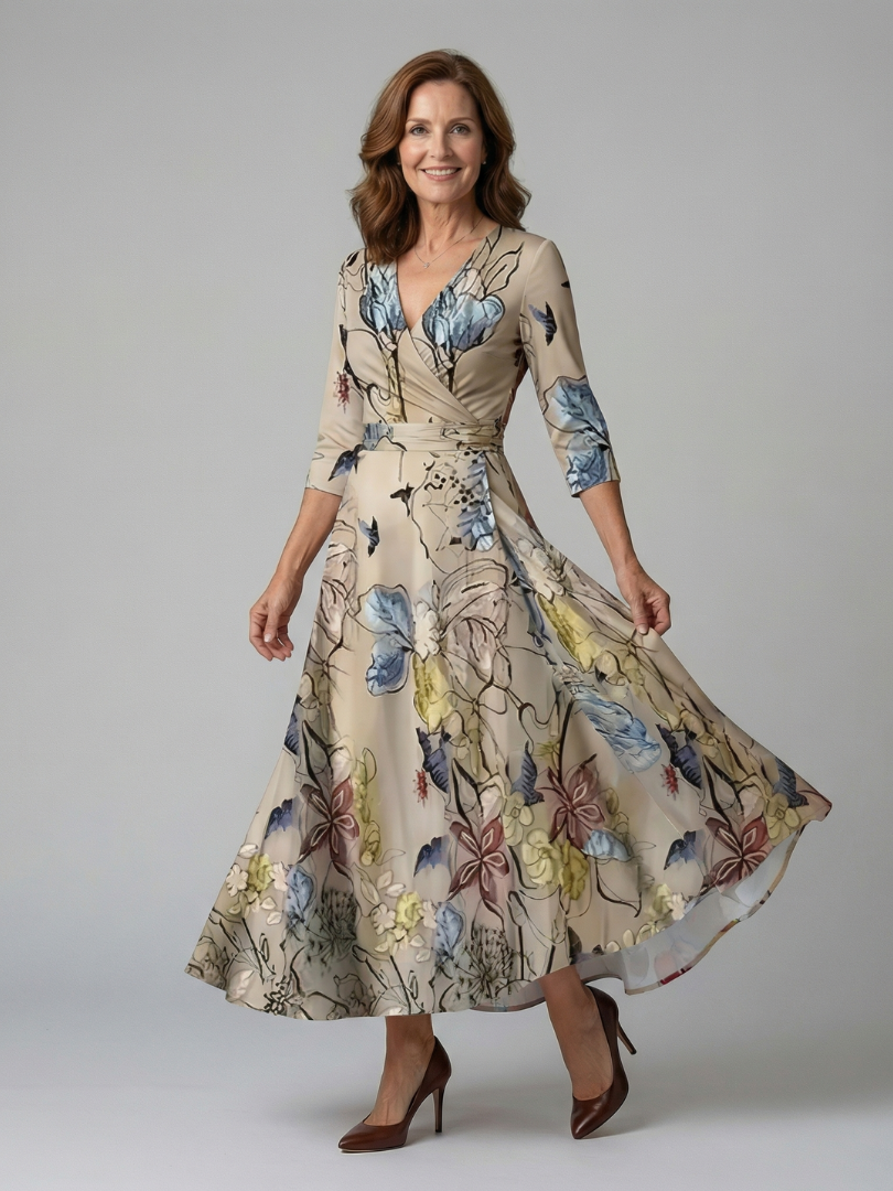 Juana | Robe midi à décolleté croisé