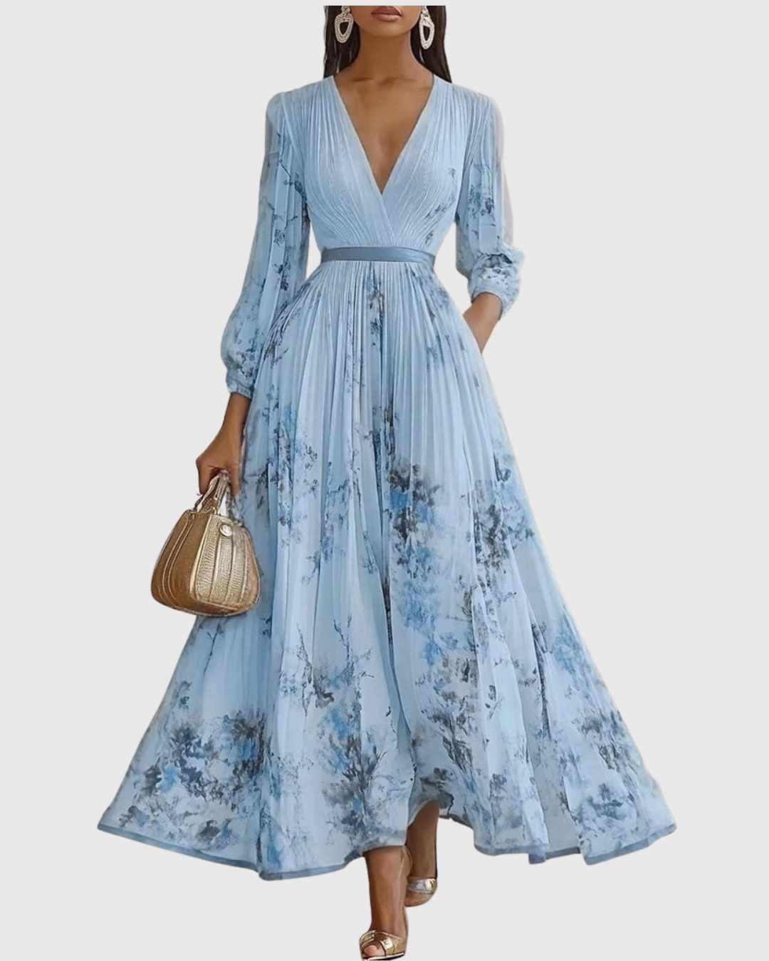 ROWELLA | Robe Maxi Plissée Élégante