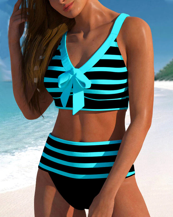 Lula® | Bikini à rayures taille haute