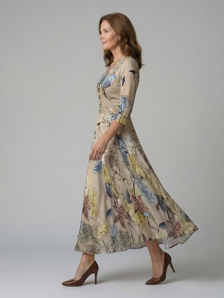 Juana | Robe midi à décolleté croisé