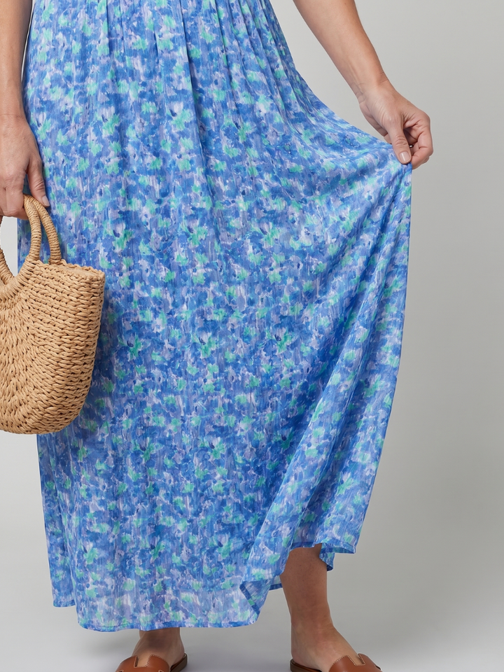 Juna | Robe midi à manches courtes avec imprimé floral