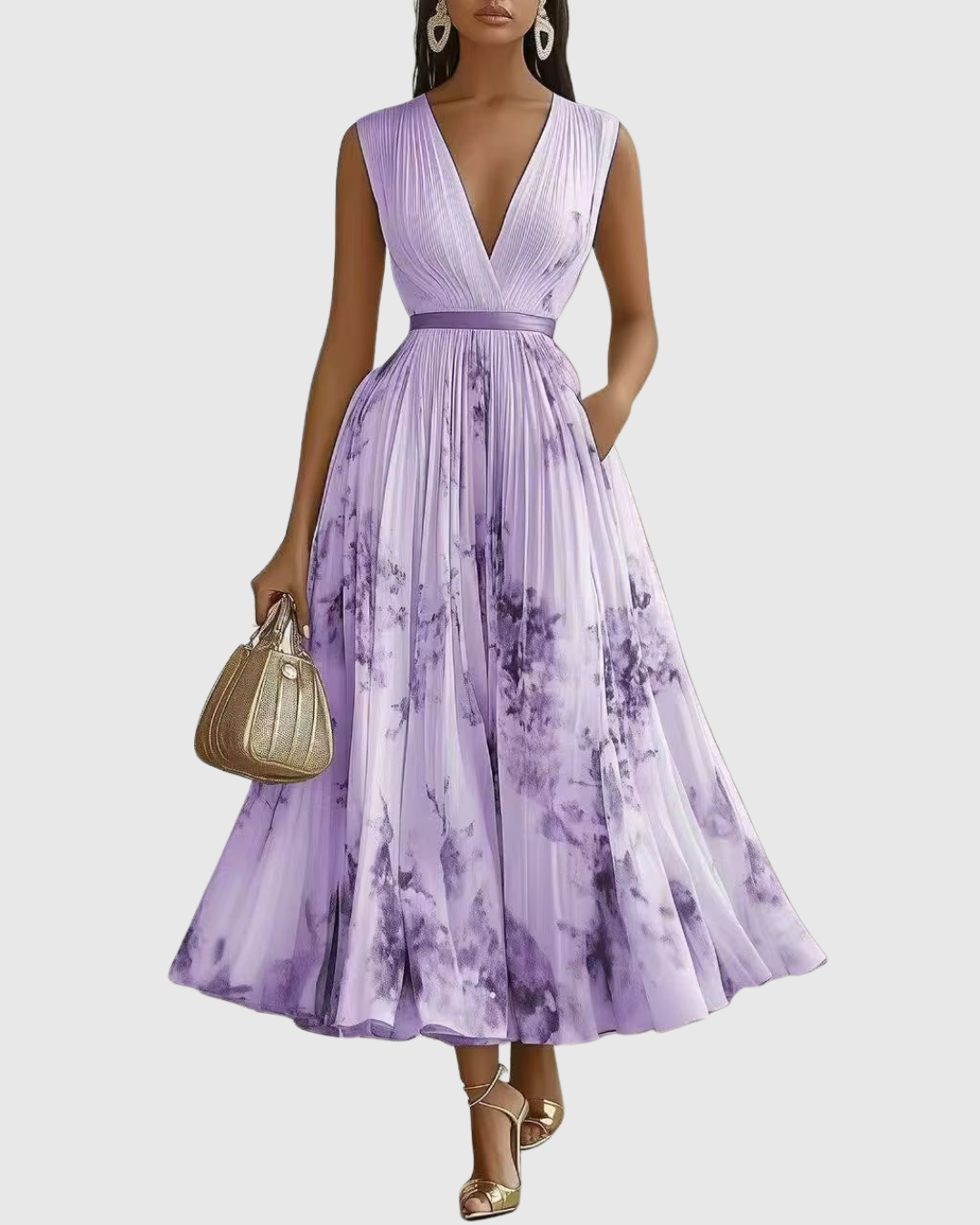 ROWELLA | Robe Maxi Plissée Élégante