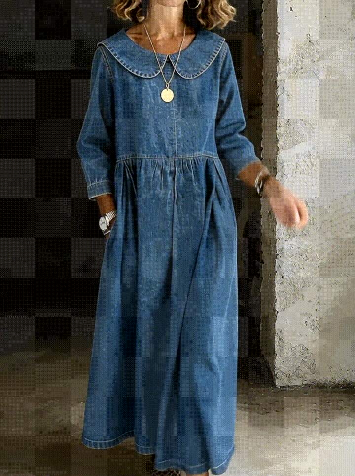 Eleanor | Robe en Jean avec Col Peter Pan