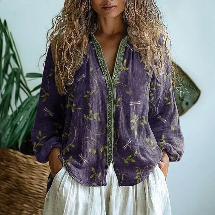 Brianna | Chemise élégante vintage avec imprimé floral