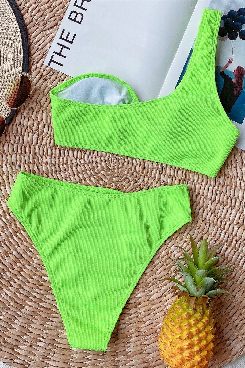 Bikini Diana – Bretelle Unique et Slip Taille Haute Modelant