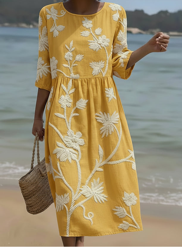 Robe décontractée pour femme avec imprimé floral