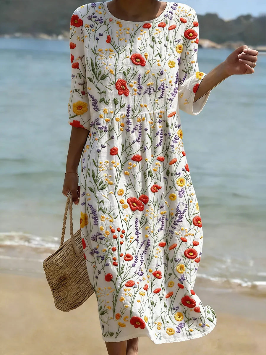 Robe décontractée pour femme avec imprimé floral