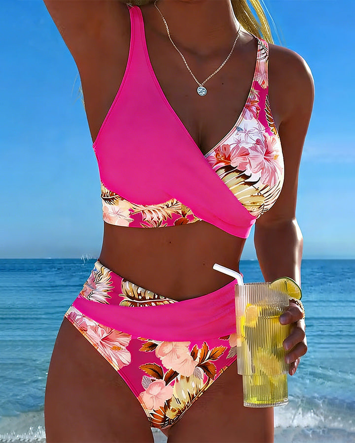 Jolina | Bikini à Fente à Motif Floral