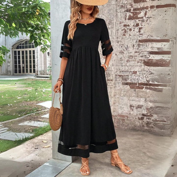 Beth | Robe Midi Flatteuse et Lissante pour le Ventre
