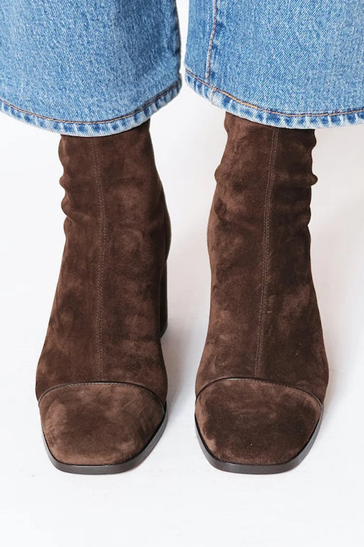 Ilanit™ | Bottines en Suède à Talon Moyen Luxe