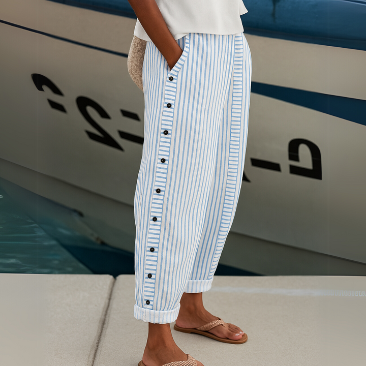 REA | Pantalon Casual Rayé Confortable