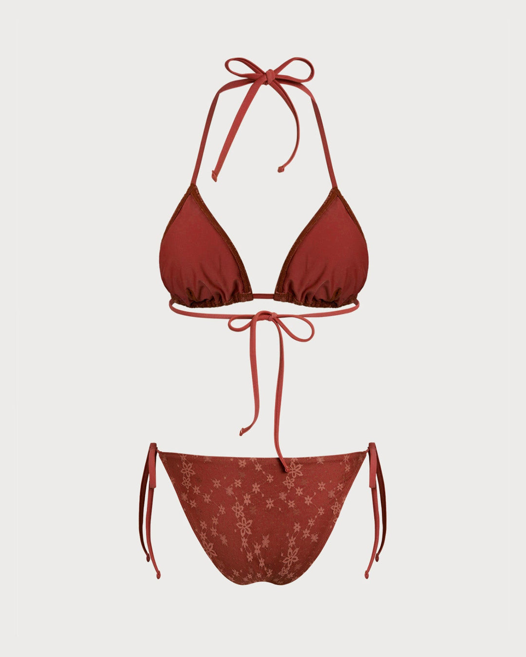 Ensemble de bikini en maille rouge à dos nu