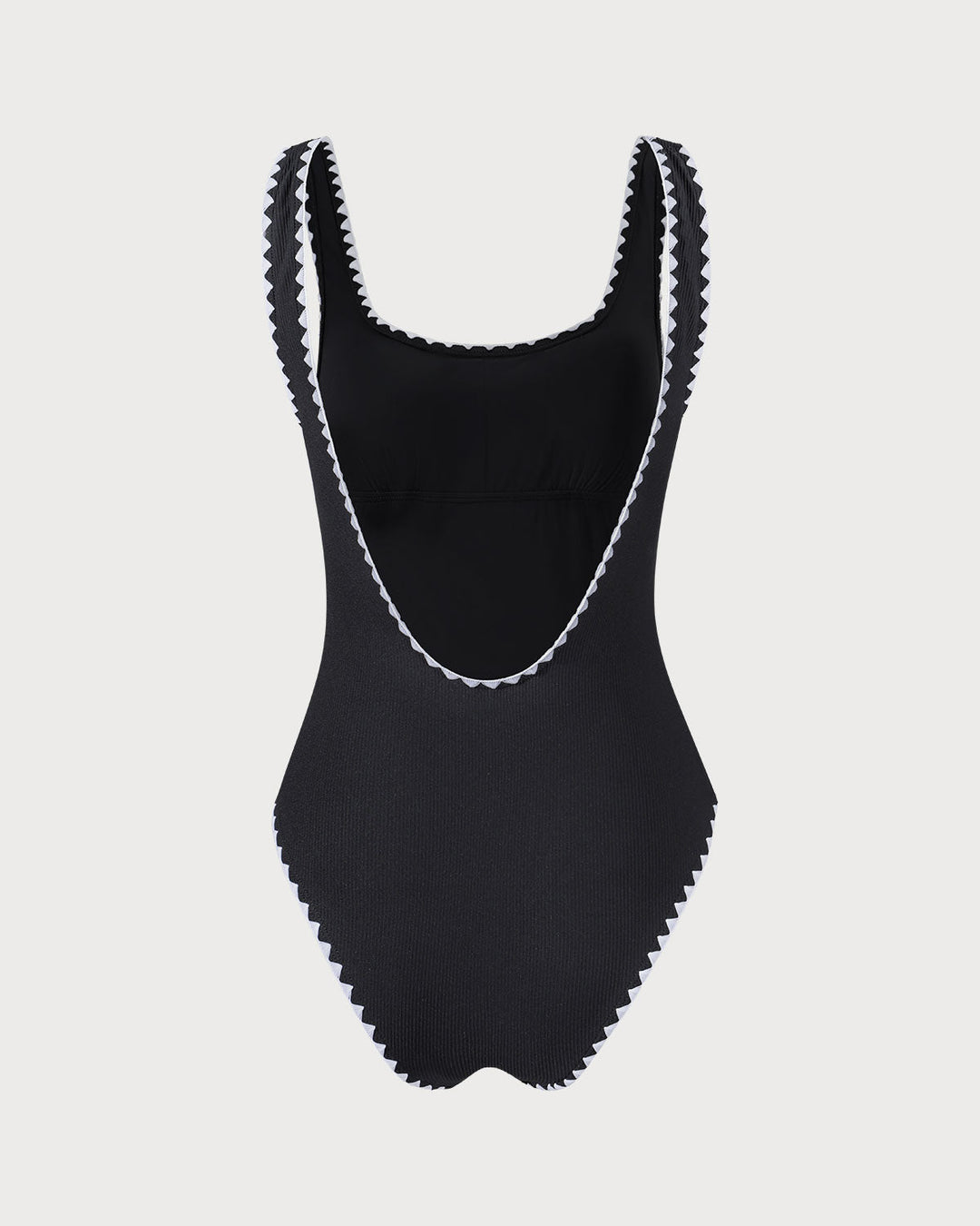 Maillot de Bain Une Pièce à Rayures Contrastées Noires
