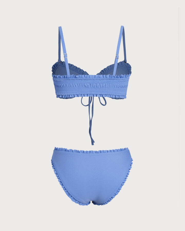 Ensemble de Bikini Ruché Bleu
