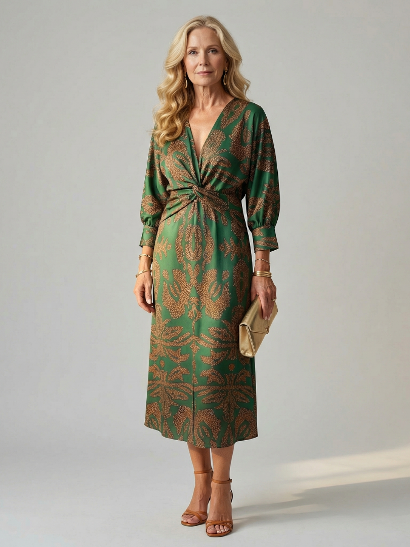 Lune | Robe Midi à Enveloppe