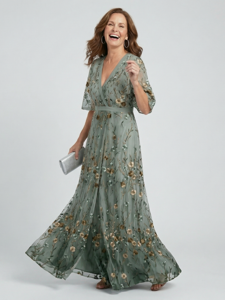 Ana | Robe maxi halter florale