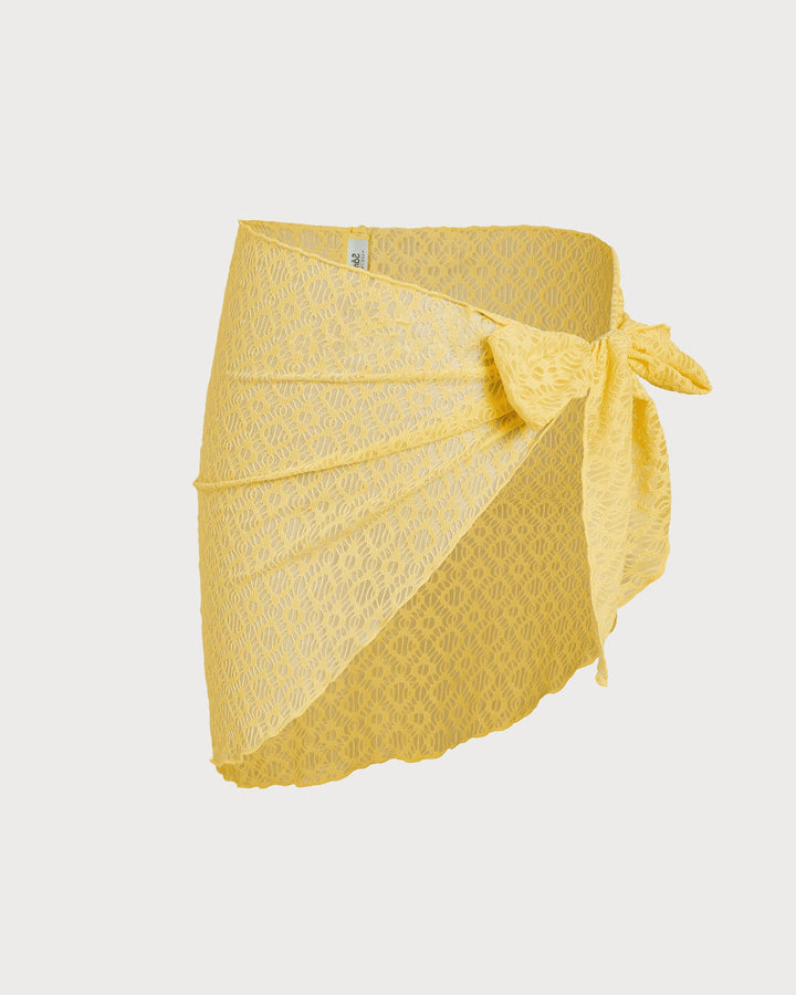 Ensemble de Bikini Texturé Jaune en Jacquard